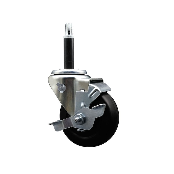 3.5'' Hard Rubber Swivel 3/4'' Expanding Stem Caster with Brake